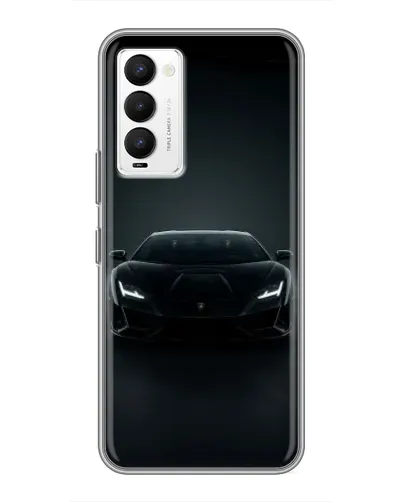 Чехол для TECNO Camon 18 / Camon 18P с картинкой «Черный Lamborghini Aventador»