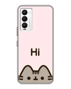 Чехол для TECNO Camon 18 / Camon 18P с картинкой «Пушин говорит Hi»