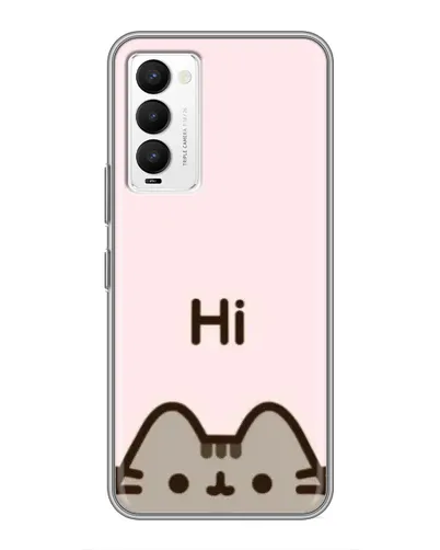 Чехол для TECNO Camon 18 / Camon 18P с картинкой «Пушин говорит Hi»
