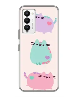 Чехол для TECNO Camon 18 / Camon 18P с картинкой «Pusheen трио»