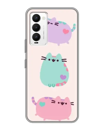 Чехол для TECNO Camon 18 / Camon 18P с картинкой «Pusheen трио»