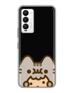 Чехол для TECNO Camon 18 / Camon 18P с картинкой «Пушин на черном»