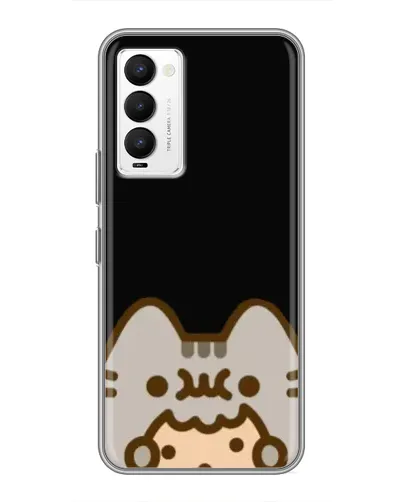 Чехол для TECNO Camon 18 / Camon 18P с картинкой «Пушин на черном»
