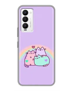 Чехол для TECNO Camon 18 / Camon 18P с картинкой «Радужные Пушины»