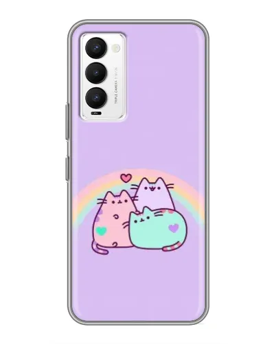 Чехол для TECNO Camon 18 / Camon 18P с картинкой «Радужные Пушины»