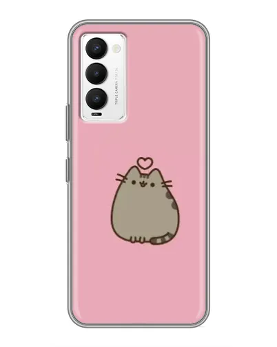 Чехол для TECNO Camon 18 / Camon 18P с картинкой «Pusheen сердце»