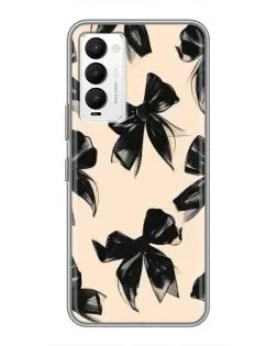 Чехол для TECNO Camon 18 / Camon 18P с картинкой «Паттерн черные банты» Чехол для TECNO Camon 18 / Camon 18P с картинкой «Паттерн черные банты»