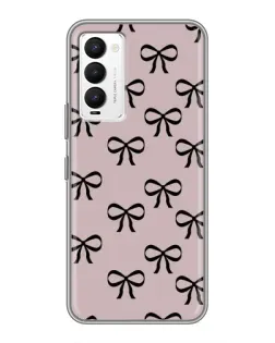Чехол для TECNO Camon 18 / Camon 18P с картинкой «Черные бантики»