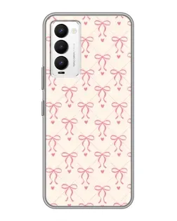 Чехол для TECNO Camon 18 / Camon 18P с картинкой «Розовые бантики Coquette»