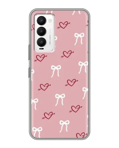 Чехол для TECNO Camon 18 / Camon 18P с картинкой «Сердца и банты» Чехол для TECNO Camon 18 / Camon 18P с картинкой «Сердца и банты»