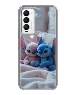 Чехол для TECNO Camon 18 / Camon 18P с картинкой «Плюшевые Стич Ангел»