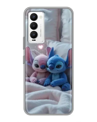Чехол для TECNO Camon 18 / Camon 18P с картинкой «Плюшевые Стич Ангел»