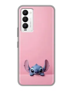 Чехол для TECNO Camon 18 / Camon 18P с картинкой «Stitch выглядывает»