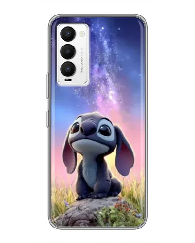 Чехол для TECNO Camon 18 / Camon 18P с картинкой «Стич на рассвете»