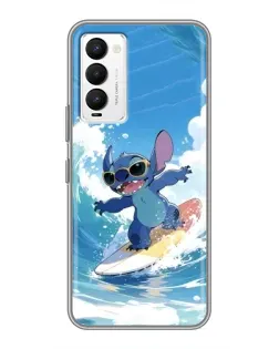 Чехол для TECNO Camon 18 / Camon 18P с картинкой «Стич на волне»