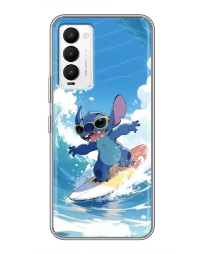 Чехол для TECNO Camon 18 / Camon 18P с картинкой «Стич на волне»