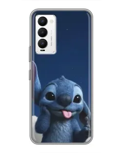 Чехол для TECNO Camon 18 / Camon 18P с картинкой «Стич в облаках»