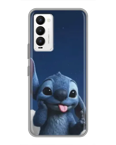 Чехол для TECNO Camon 18 / Camon 18P с картинкой «Стич в облаках»