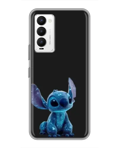 Чехол для TECNO Camon 18 / Camon 18P с картинкой «Стич на черном»