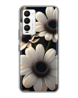 Чохол для TECNO Camon 18 / Camon 18P з картинкою «Білі маргаритки макро»