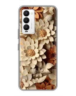 Чохол для TECNO Camon 18 / Camon 18P з картинкою «Бежевий флористичний декор»