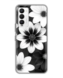 Чохол для TECNO Camon 18 / Camon 18P з картинкою «Монохромні айстри»