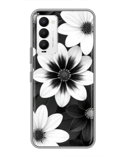 Чехол для TECNO Camon 18 / Camon 18P с картинкой «Монохромные астры» Чехол для TECNO Camon 18 / Camon 18P с картинкой «Монохромные астры»
