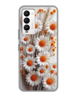 Чохол для TECNO Camon 18 / Camon 18P з картинкою «Білі сухоцвіти»