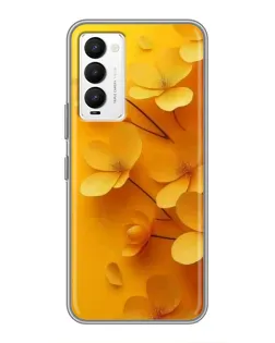Чохол для TECNO Camon 18 / Camon 18P з картинкою «Золоті пелюстки»