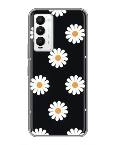 Чехол для TECNO Camon 18 / Camon 18P с картинкой «Ромашки на черном» Чехол для TECNO Camon 18 / Camon 18P с картинкой «Ромашки на черном»