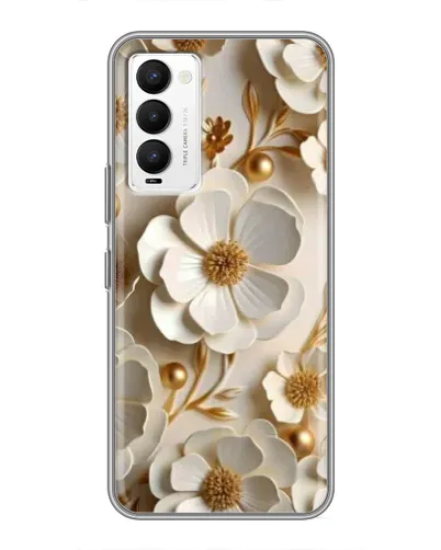 Чехол для TECNO Camon 18 / Camon 18P с картинкой «Белие бумажние цвети» Чехол для TECNO Camon 18 / Camon 18P с картинкой «Белие бумажние цвети»