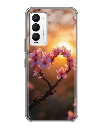 Чехол для TECNO Camon 18 / Camon 18P с картинкой «Розовый цвет сердце на фоне заката» Чехол для TECNO Camon 18 / Camon 18P с картинкой «Розовый цвет сердце на фоне заката»