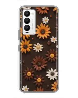Чохол для TECNO Camon 18 / Camon 18P з картинкою «Візерунок з маленьких соняшників»