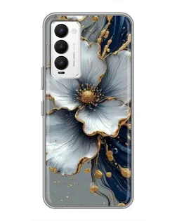 Чохол для TECNO Camon 18 / Camon 18P з картинкою «Біла квітка та золотий флюїд»