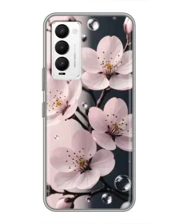 Чохол для TECNO Camon 18 / Camon 18P з картинкою «Ніжня сакура та краплі»