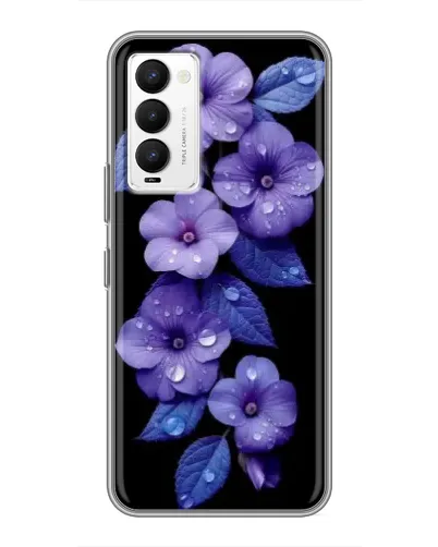 Чехол для TECNO Camon 18 / Camon 18P с картинкой «Фиолетовые цветы с росою» Чехол для TECNO Camon 18 / Camon 18P с картинкой «Фиолетовые цветы с росою»