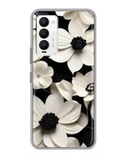 Чохол для TECNO Camon 18 / Camon 18P з картинкою «Об'ємні білі квіти»