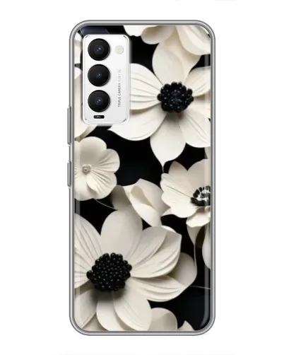 Чехол для TECNO Camon 18 / Camon 18P с картинкой «Объемные белые цветы» Чехол для TECNO Camon 18 / Camon 18P с картинкой «Объемные белые цветы»