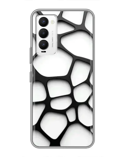 Чехол для TECNO Camon 18 / Camon 18P с картинкой «Белая объемная сетка»