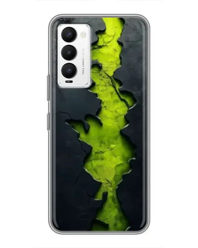 Чехол для TECNO Camon 18 / Camon 18P с картинкой «Салатовый разлом скалы»