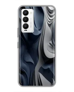 Чехол для TECNO Camon 18 / Camon 18P с картинкой «Объемные синие складки» Чехол для TECNO Camon 18 / Camon 18P с картинкой «Объемные синие складки»