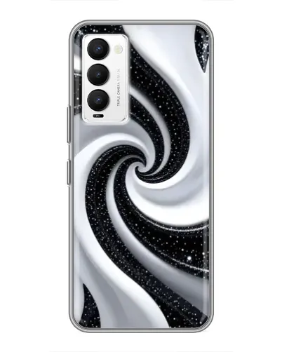Чехол для TECNO Camon 18 / Camon 18P с картинкой «Черно-белая спираль»