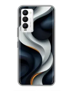 Чехол для TECNO Camon 18 / Camon 18P с картинкой «Объемные черно-белые ленты» Чехол для TECNO Camon 18 / Camon 18P с картинкой «Объемные черно-белые ленты»
