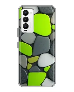 Чехол для TECNO Camon 18 / Camon 18P с картинкой «Яркая неоновая галька»