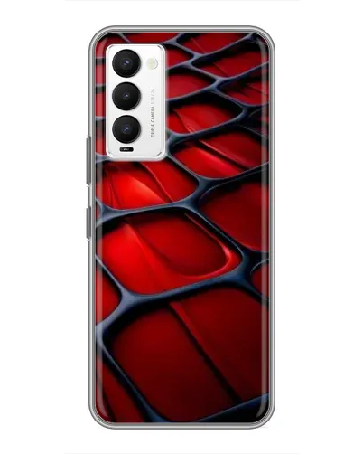 Чехол для TECNO Camon 18 / Camon 18P с картинкой «Красная глянцевая сетка»