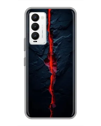 Чехол для TECNO Camon 18 / Camon 18P с картинкой «Kрасная лавовая трещина»