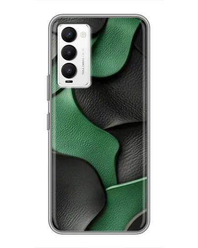 Чехол для TECNO Camon 18 / Camon 18P с картинкой «Зеленые кожаные волны»