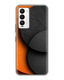 Чехол для TECNO Camon 18 / Camon 18P с картинкой «Геометрия оранжевых кругов»