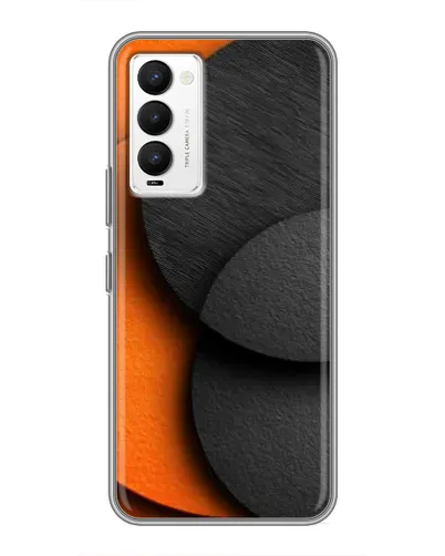 Чехол для TECNO Camon 18 / Camon 18P с картинкой «Геометрия оранжевых кругов»