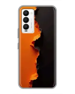 Чехол для TECNO Camon 18 / Camon 18P с картинкой «Оранжевый разлом»